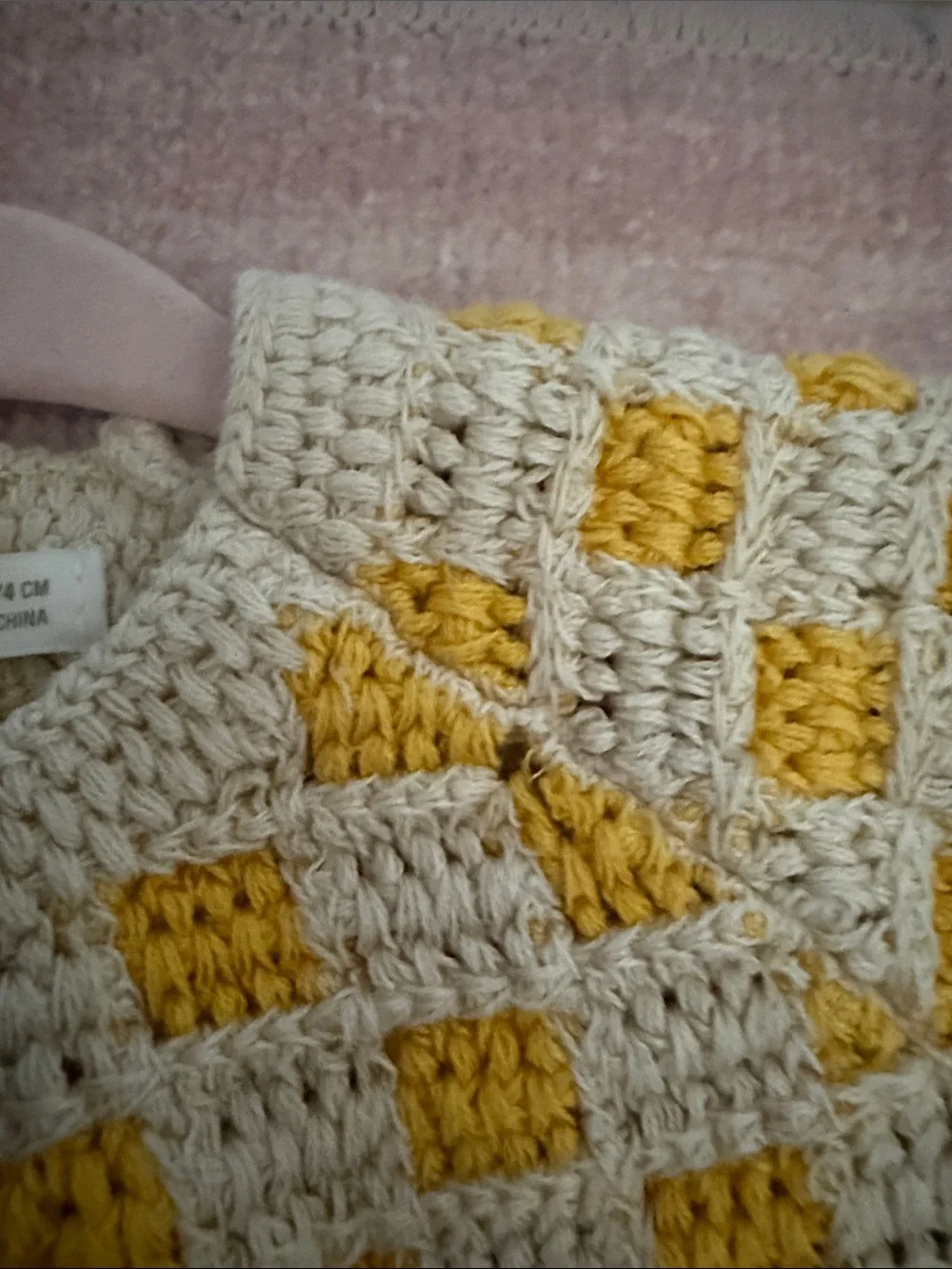 Zara Cream & Yellow Crocheted Baby Romper